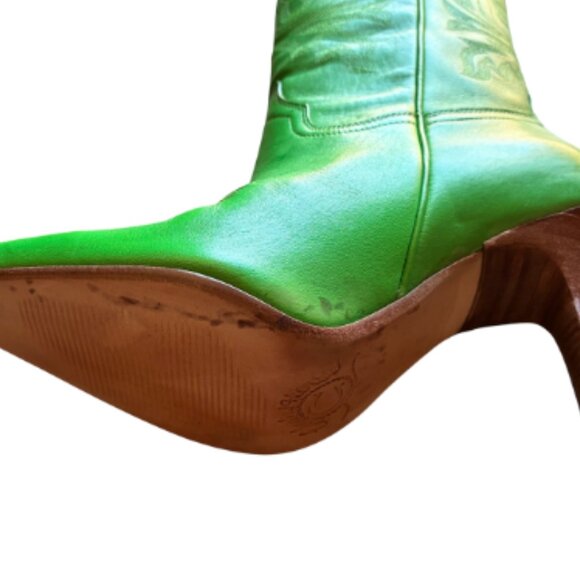 Charlie 1 Horse by Lucchese Rare Apple Green Leather Cowgirl Boots - Picture 11 of 11